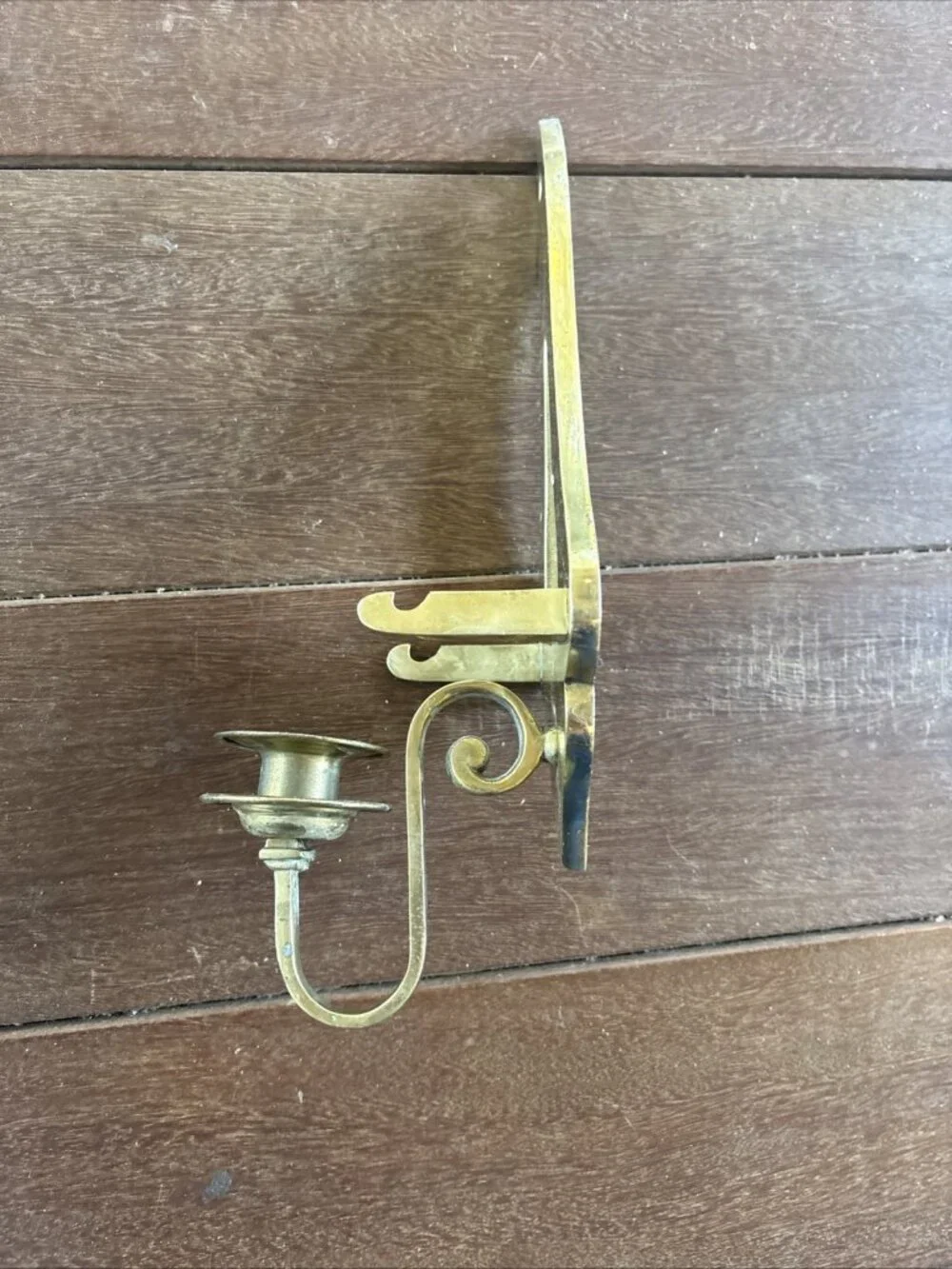 vintage mid century modern Brass Sconce Candlestick Holder